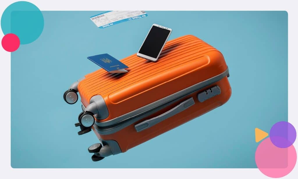 A suitcase falling and some contents falling alongside it
