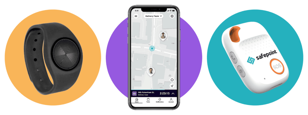 The Safepoint range of safety devices showing bluetooth, app based and multinet sim based
