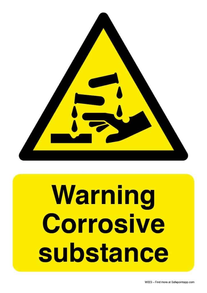 A Corrosive Substance Sign