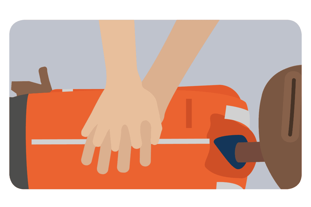 An illustration describing how to interlock your fingers for CPR
