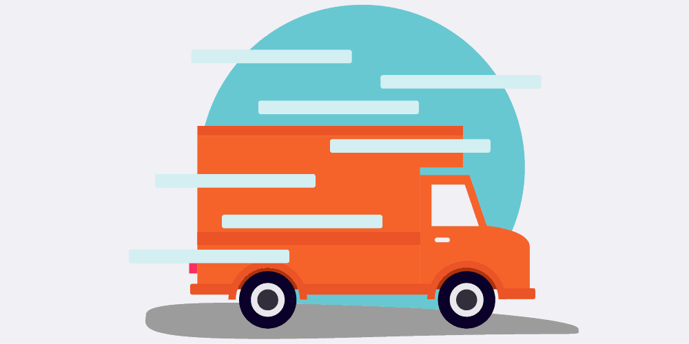 A van struggling to drive safely in strong winds