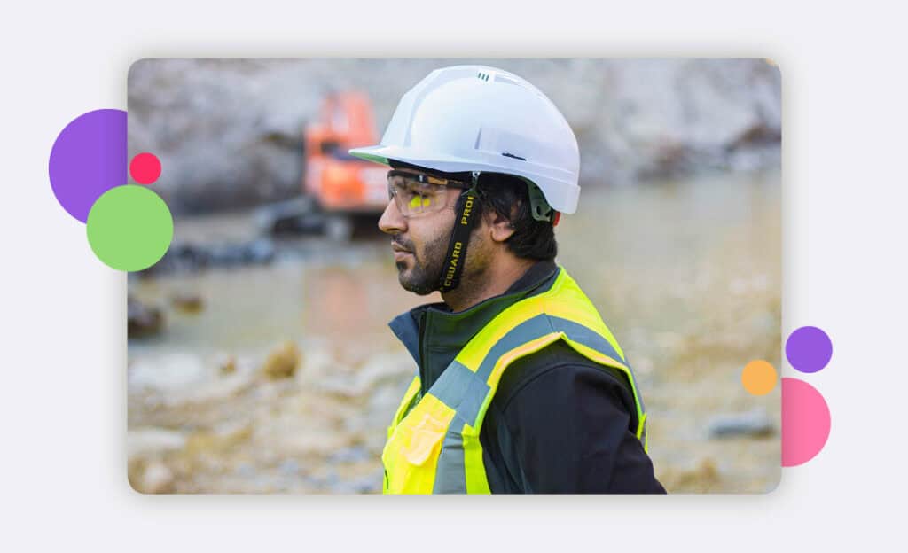 A environmental lone worker surveying a site