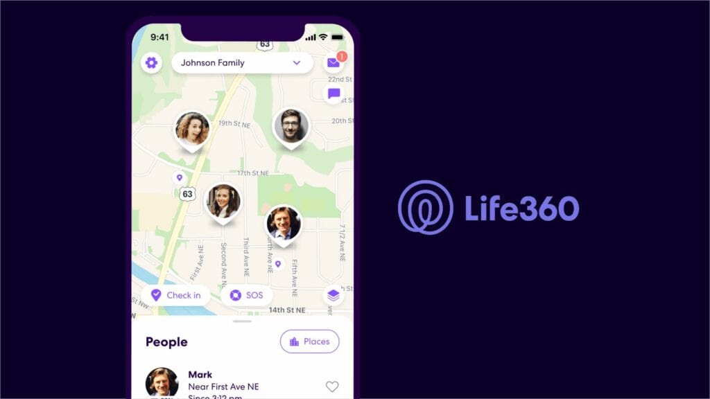 Life360 user interface shown on a phone
