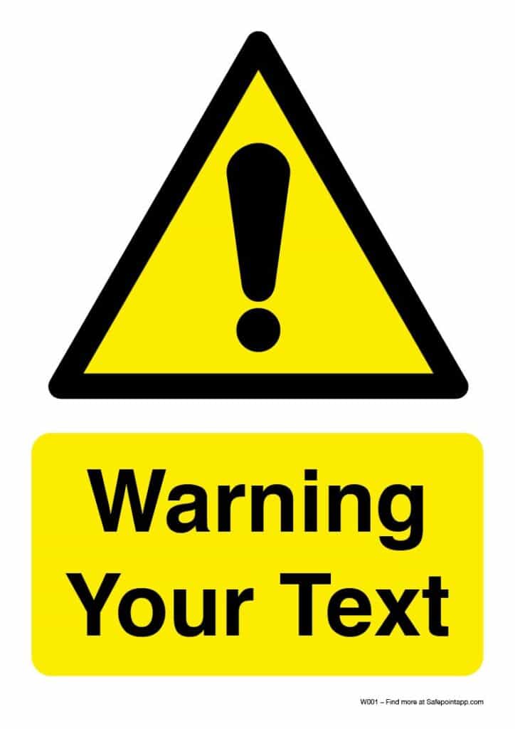 An example of a custom warning sign for editable content