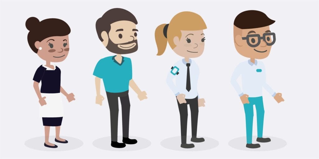 Examples of lone working employees that may work with the public, showing hotel cleaners or maids, healthcare workers, security guards and real estate agents