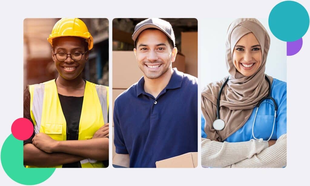 Examples of different types of employees that can work alone, construction, delivery and healthcare