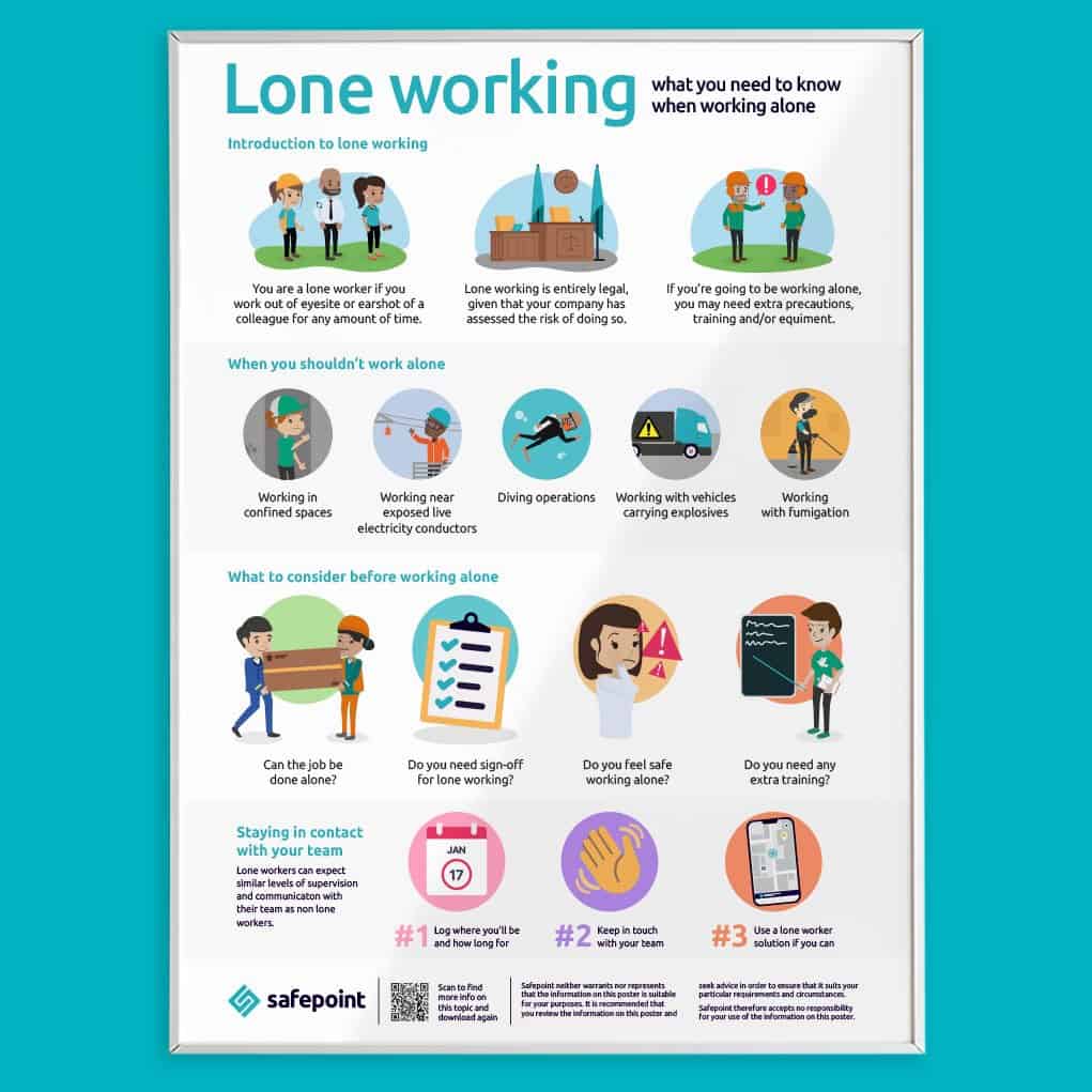 A copy of Safepoint's free downloadable Lone Worker Safety Poster