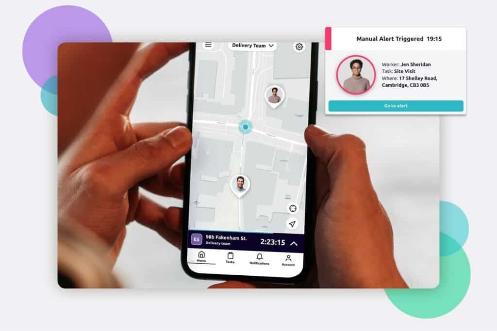 The Safepoint safety app on a smartphone in a users hands