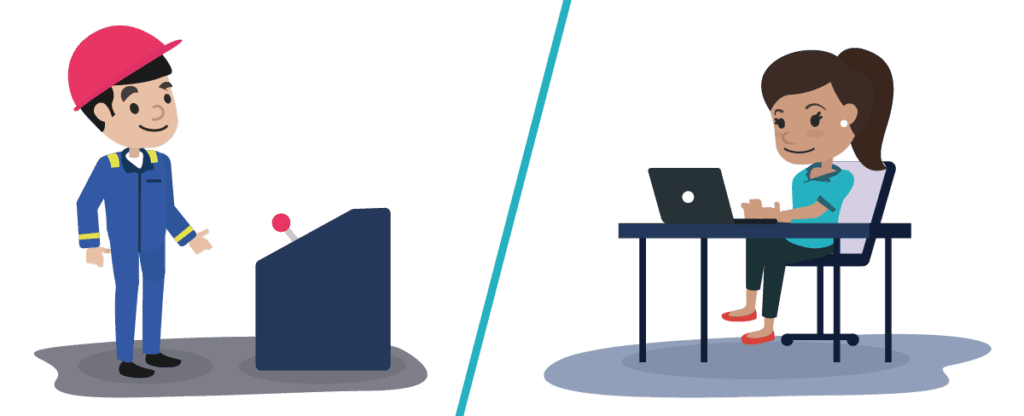 A comparison of the dangers of lone working, comparing an engineer to an office worker