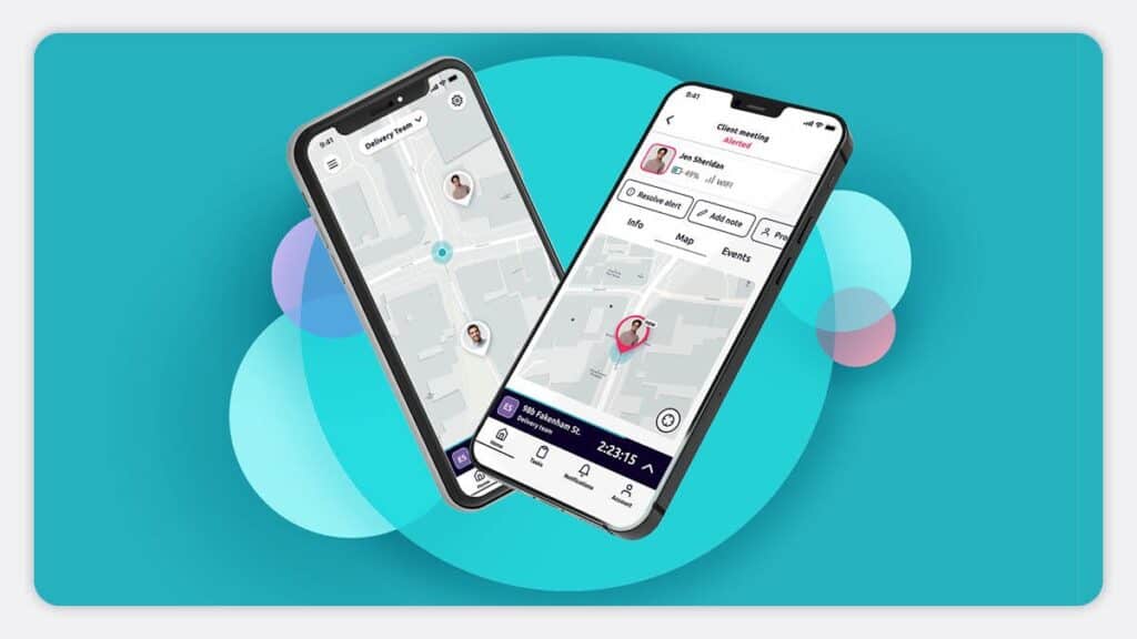 Safepoint safety app shown on two phones