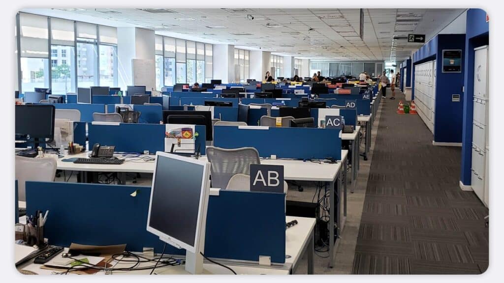 A large mostly empty office