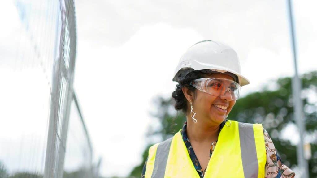 A oil and gas employee in PPE