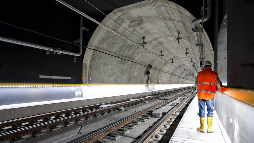 A lone engineer in an underground facility
