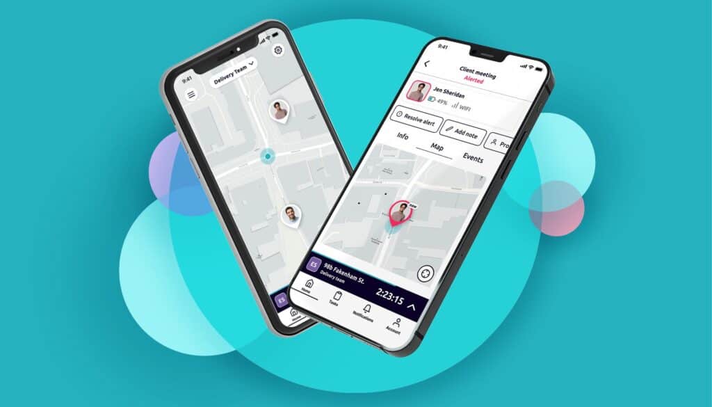 The Safepoint app on two phones