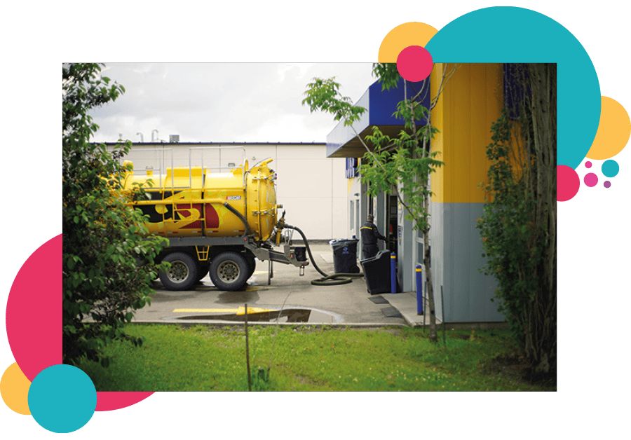 A oil and gas lone worker's truck being used to fill a customers tanks