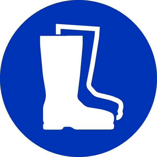 A sign representing the requirement for certain footwear
