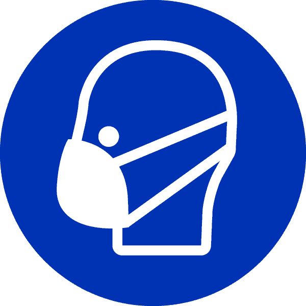A sign representing the requirement for a Resperatory Facemask