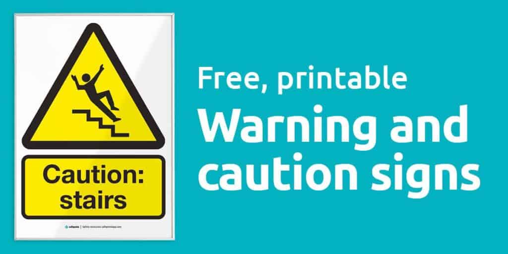 A title banner with an example warning sign for caution stairs