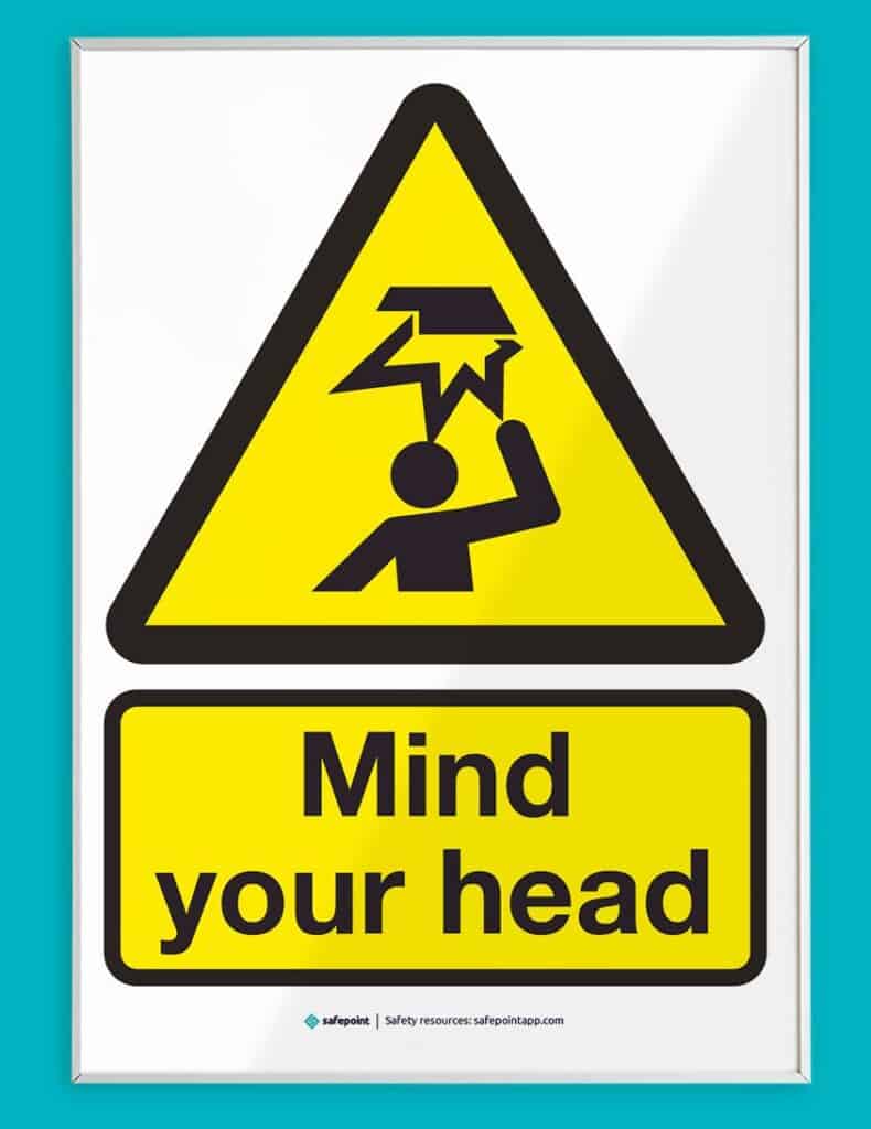 A printable warning sign of mind your head