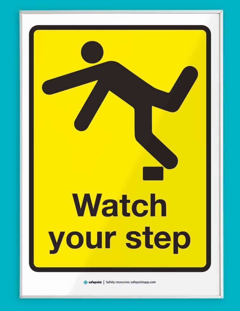 A printable warning signing of watch your step