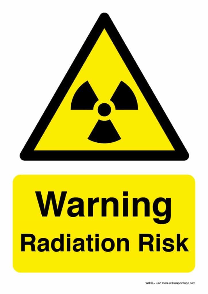 A Radiation risk sign