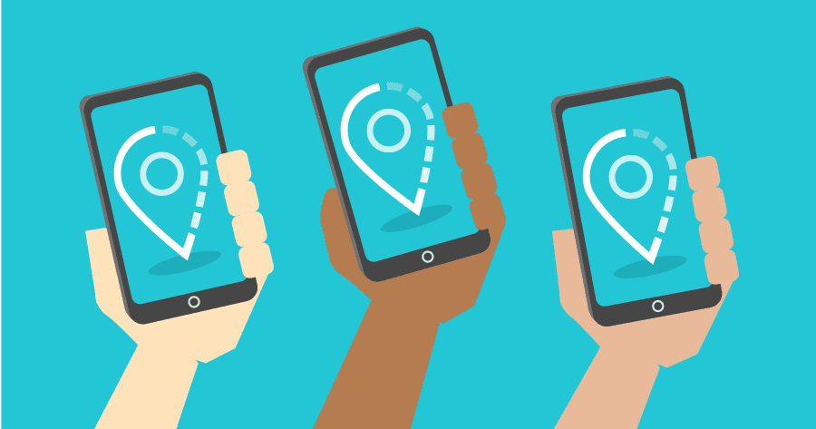 Safepoint old logo held in cartoon hands on a smartphone