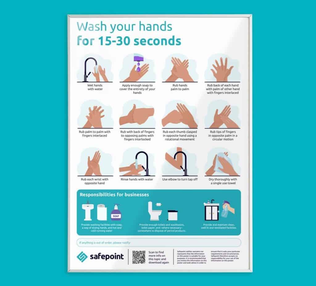 An example of Safepoint's Wash Your Hands Free Downloadable Poster