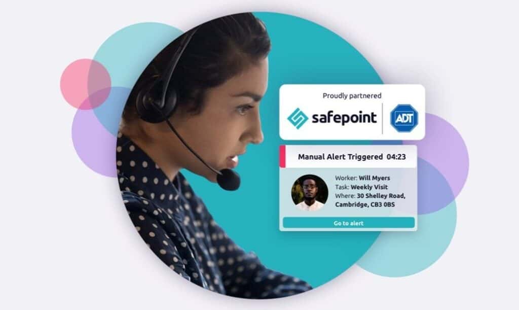 Safepoint's alarm receiving centre operator responder next to lone worker app response example