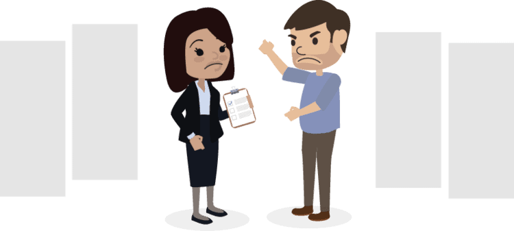 An estate agent being the victim of workplace violence with an aggressive client