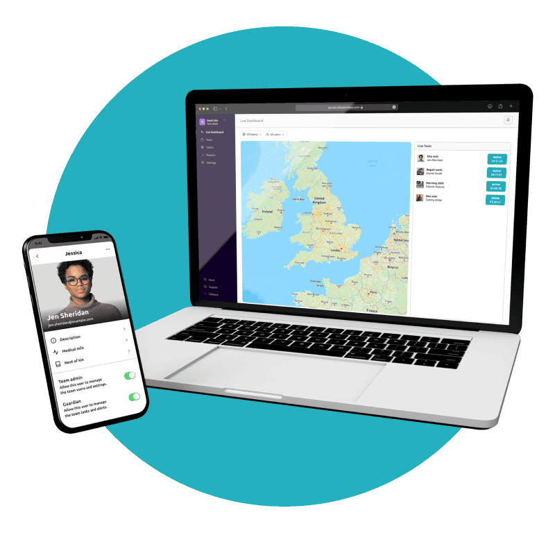 The Safepoint system shown on a laptop so you can see the team management features.