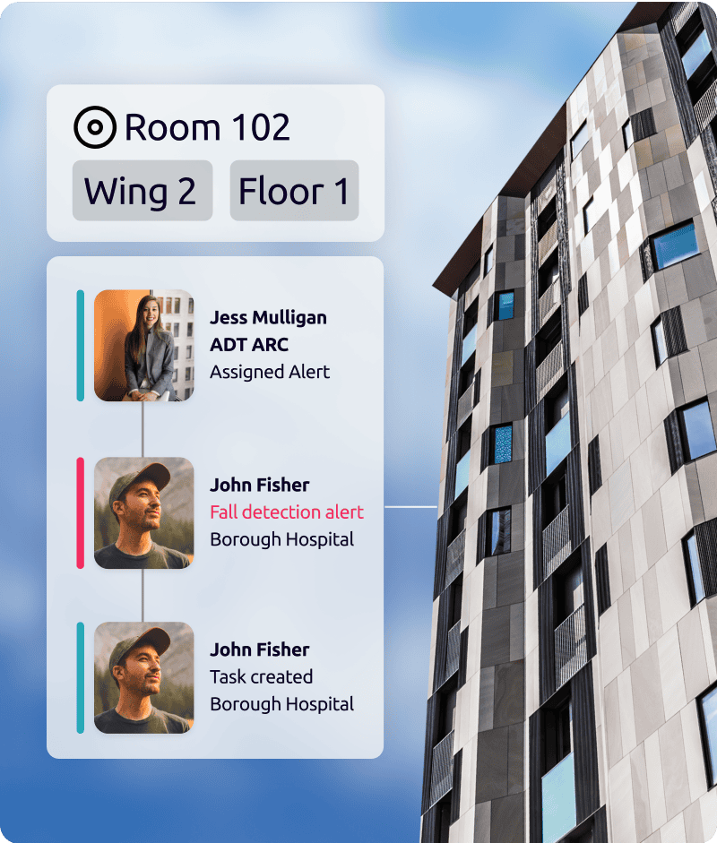 An example of a location beacon being used in a multi-storey building