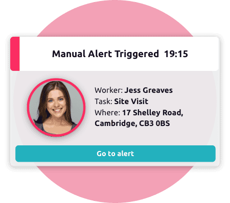 An alarm triggered in the safepoint web portal