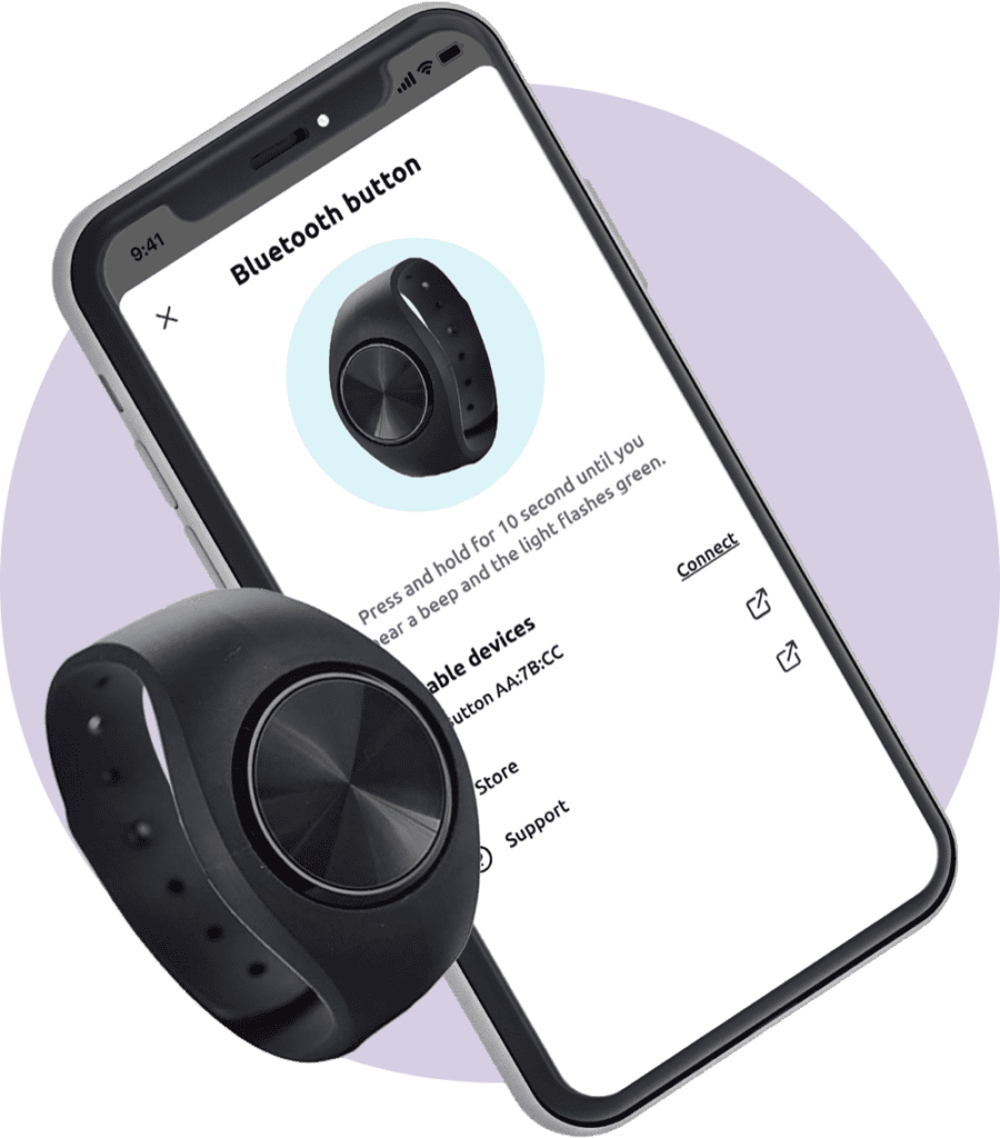 The wearable panic alarm alongside the lone worker app